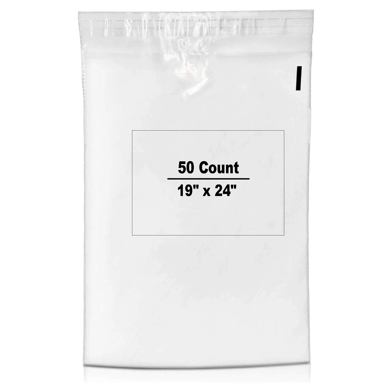 50 Count Clear Self Seal Poly Bags, 19 x 24 Inch Lightweight Resealable Shipping Envelopes
